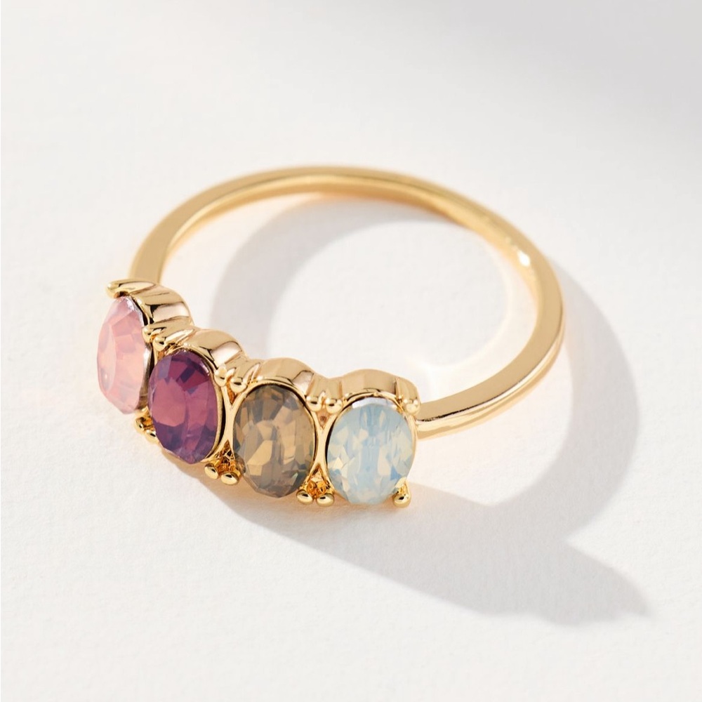 NWT Anthropologie colorful crystal ring